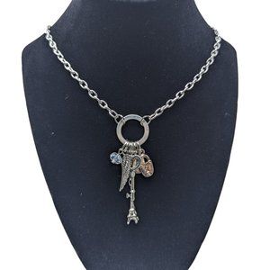 New Silver Toned Handmade Charm Necklace